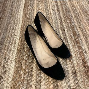 J.Crew black suede wedges